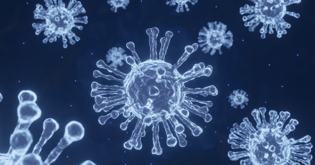 Representation of a microscopic image of a viral particle