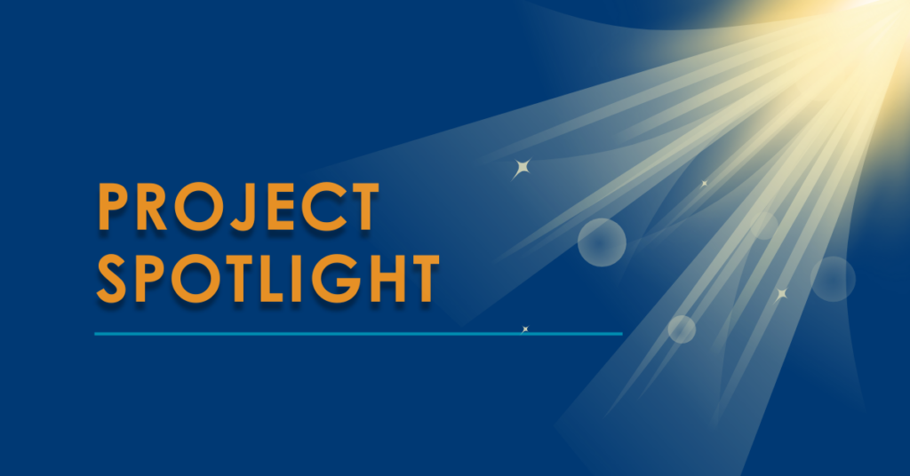 Decorative title slide with the text "Project Spotlight"