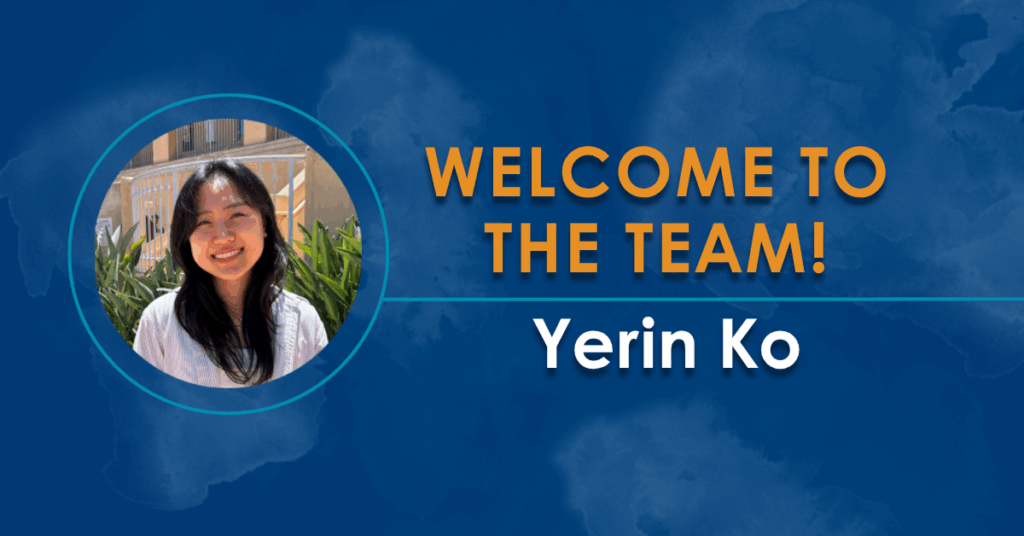 Title slide featuring headshot of Research Assistant Yerin Ko with words "Welcome to the Team"